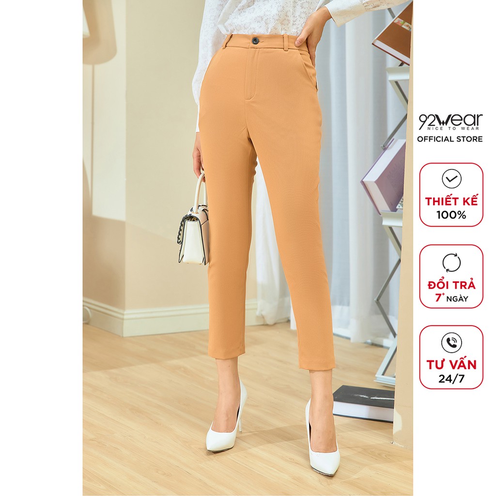 Quần tây nữ 92WEAR âu baggy công sở, thanh lịch, thoải mái QAA1602
