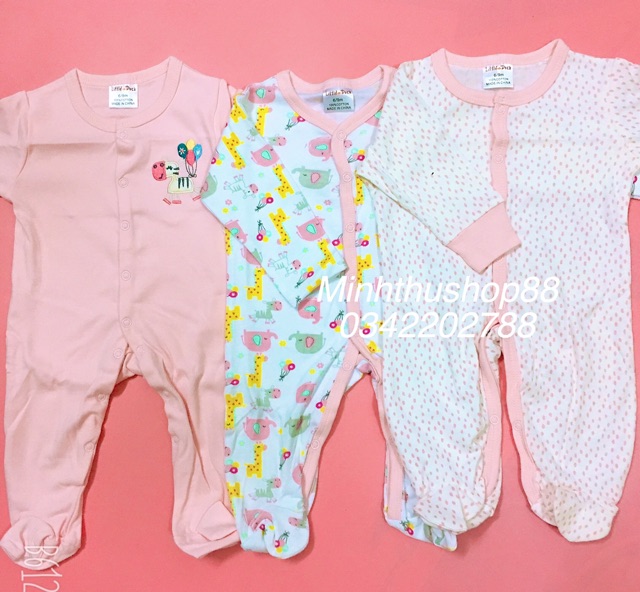 Body cotton sleepsuit liền tất Little Duck (nhiều mẫu)