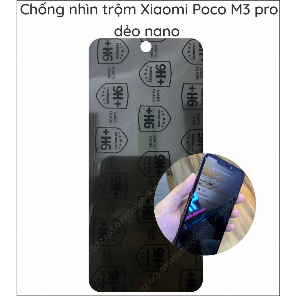 Dán cường lực chống nhìn trộm Xiaomi Poco M3 pro dẻo nano