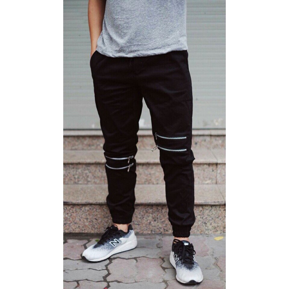 Quần jogger kaki 4 khóa gối