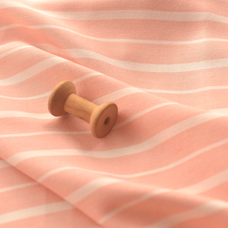Vải Cotton Họa Tiết Kẻ Sọc Màu Hồng Dùng May Sườn Xám / Đầm / Áo Choàng