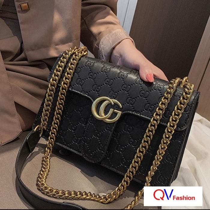 Túi xách nữ đeo vai đi làm đi chơi thời trang cao cấp, túi đeo vai cứng cáp da dập mềm mại - QV Fashion