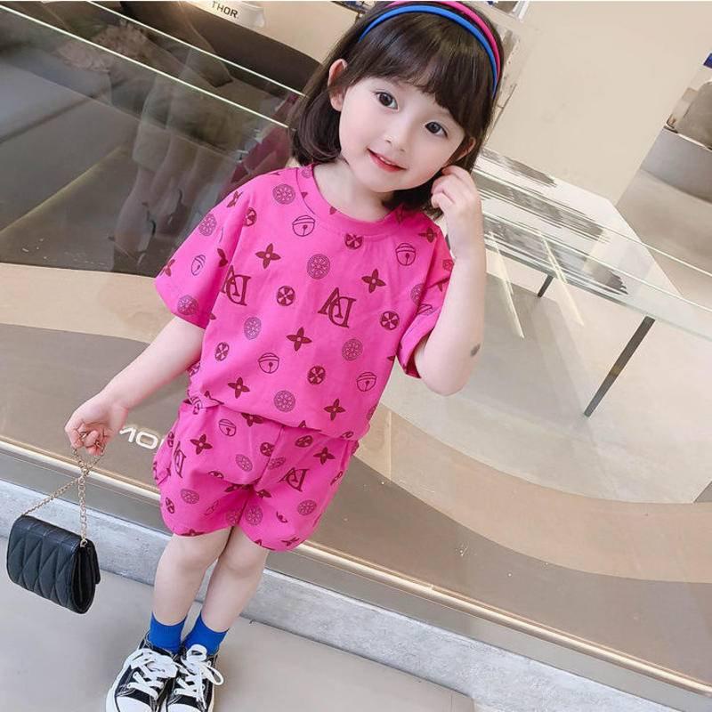 Set trang phục 2 mảnh vải cotton tay ngắn thời trang mùa hè cho bé