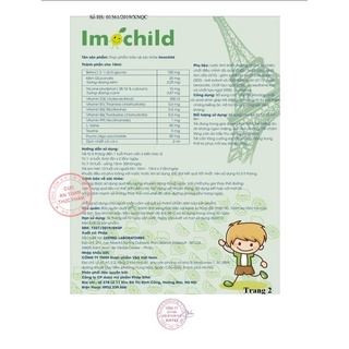 Siro Imochild Tăng đề kháng, Bổ sung các Vitamin, khoáng chất và acid amin, giúp trẻ ăn ngon miệng