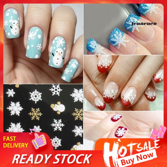 Hình dán trang trí móng tay họa tiết 3D chủ đề Giáng Sinh dễ thương