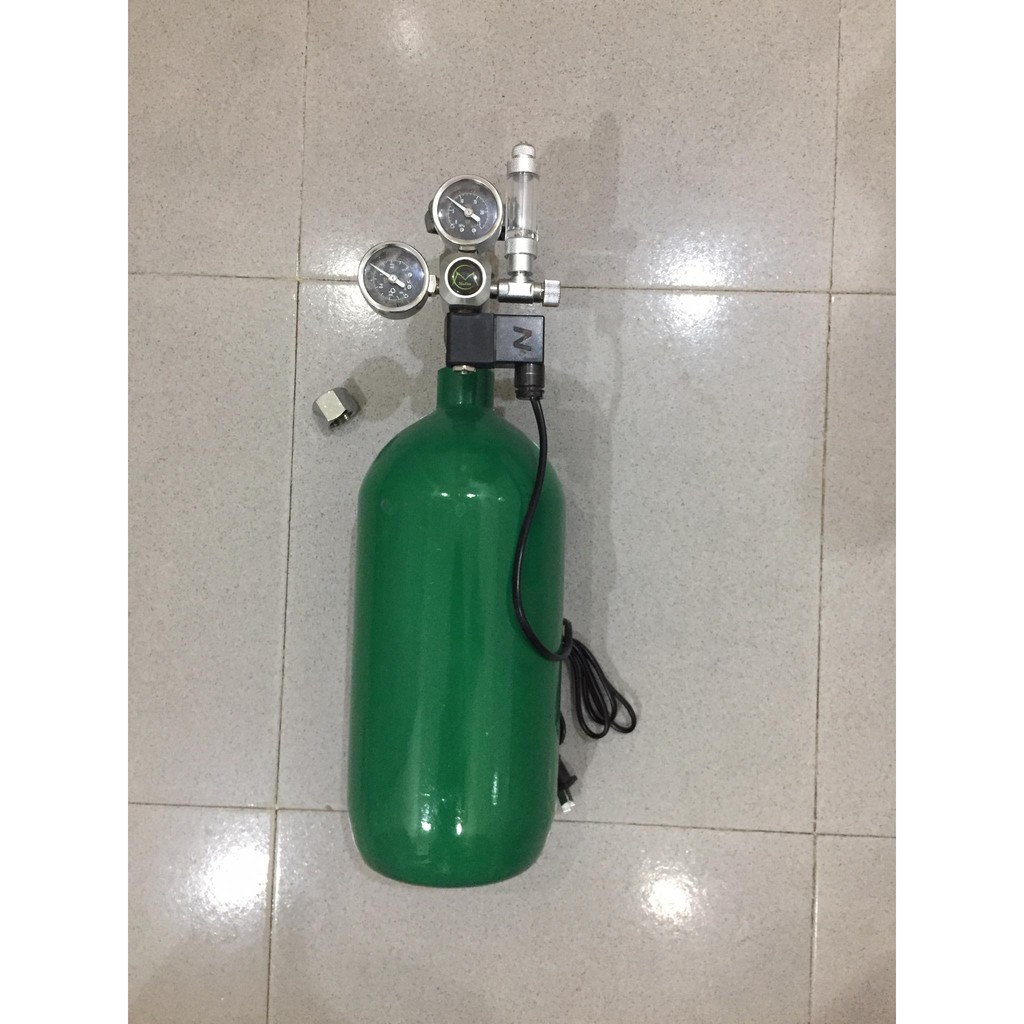 Bình thép nhật 2kg loại lùn + van điện Mufan
