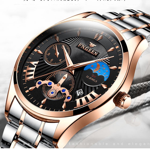 Đồng hồ nam chính hãng,Đồng hồ nam dây thép cao cấp không gỉ chính hãng FNGEEN  cao cấp đẹp 5606 - Aka Mart