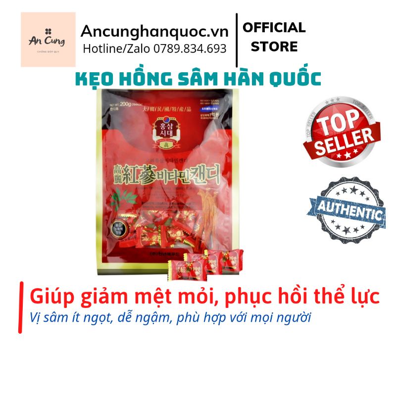 [NỘI ĐỊA HÀN] Sâm Hàn Quốc ❣️ FREESHIP ❣️ Kẹo Sâm Hàn Quốc Korea Red Ginseng - Kẹo Sâm Đỏ 200gr