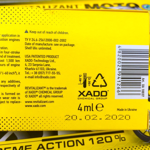 XADO EX120 REVITALIZANT MOTO - Made in Ukraina Hoạt Chất Phục Hồi Động Cơ Xe Máy Công Nghệ Nano