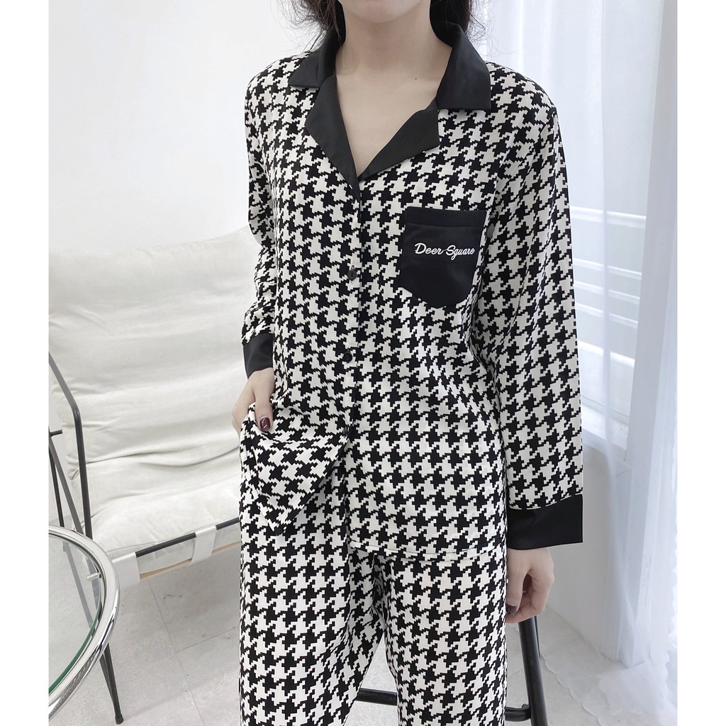 Set bộ pijama nữ dài tay vải lụa mango cao cấp ko nhăn xù bảng màu đẹp, sang trọng. | BigBuy360 - bigbuy360.vn