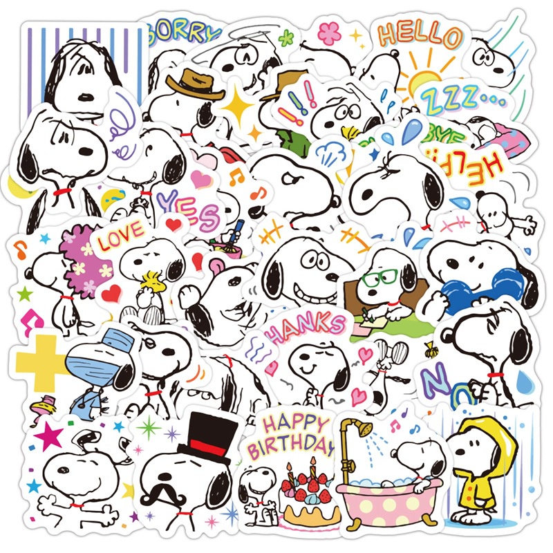 Miếng Dán Trang Trí Vali / Cửa Kính / Điện Thoại Chống Thấm Nước Hình Snoopy Dễ Thương