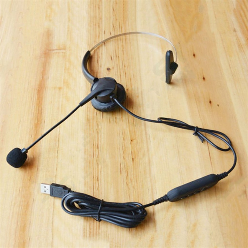 USB Headset Microphone Adjustable Noise Canceling Earphone for PC Laptop