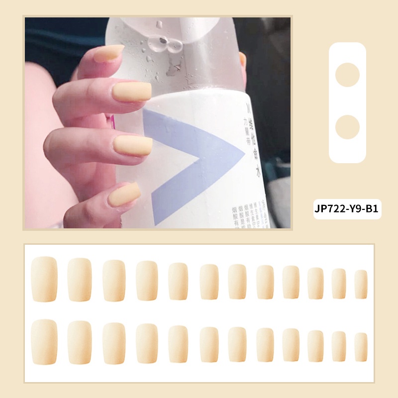 [ 722 - 09 VÀNG NUY ] Móng Giả Phom VUÔNG DÀI - SƠN MỊN [Tặng Miếng Dán Và Dụng Cụ] Lẻ