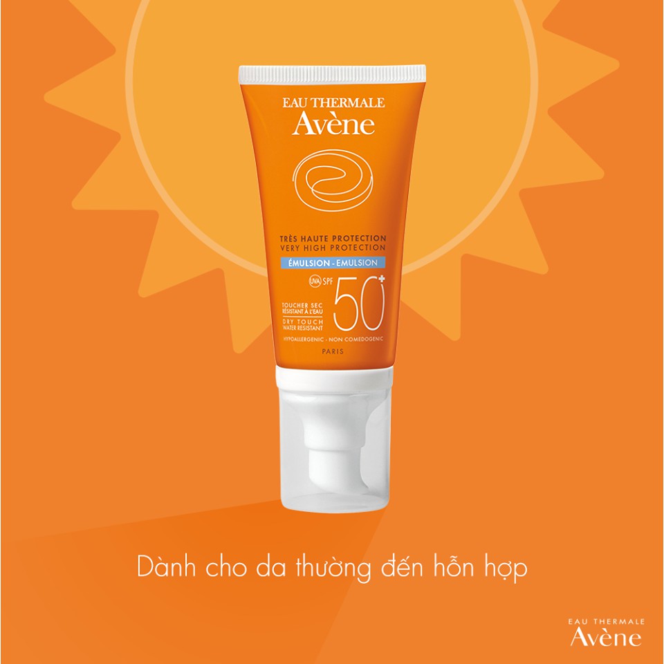 Kem chống nắng bảo vệ da hỗn hợp nhạy cảm Protection Emulsion SPF50+ 50ml Avene