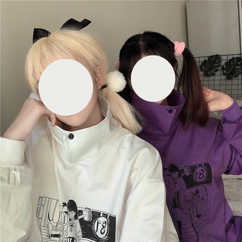 Áo nỉ cổ cao phong cách Hàn Quốc | BigBuy360 - bigbuy360.vn