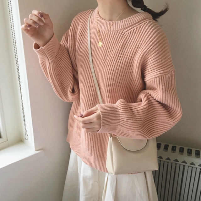 Áo Basic Sweater gân đủ màu mùa Thu - Đông style Hàn Quốc