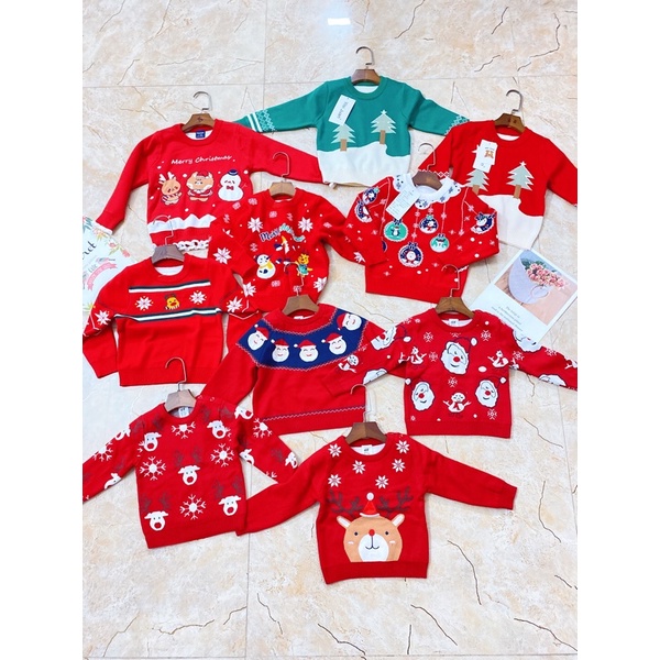 Áo Len Noel Nhiều Mẫu Size 90-130, Áo Len Giáng Sinh 1-5 tuổi.