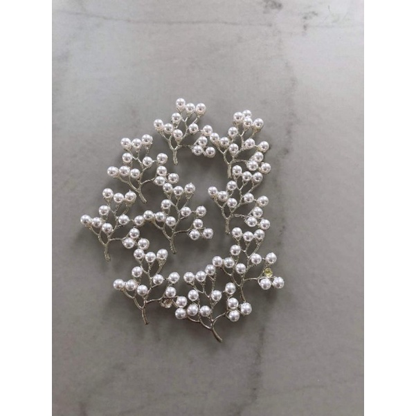 1 phiến cành phối ngọctrai 46*47mm, nguyên liệu làm trâm cài tóc cổ trang, nguyên liệu diu, Sỉ phụ kiện Khánh Huyền