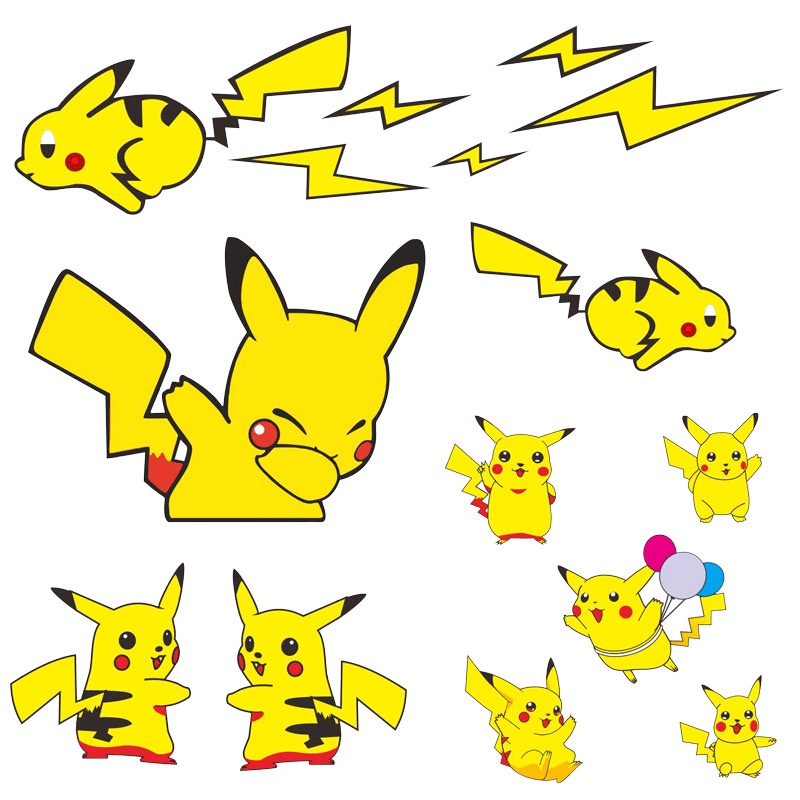 Tem decal sticker hình " PIKACHU " kiểu dáng độc đáo