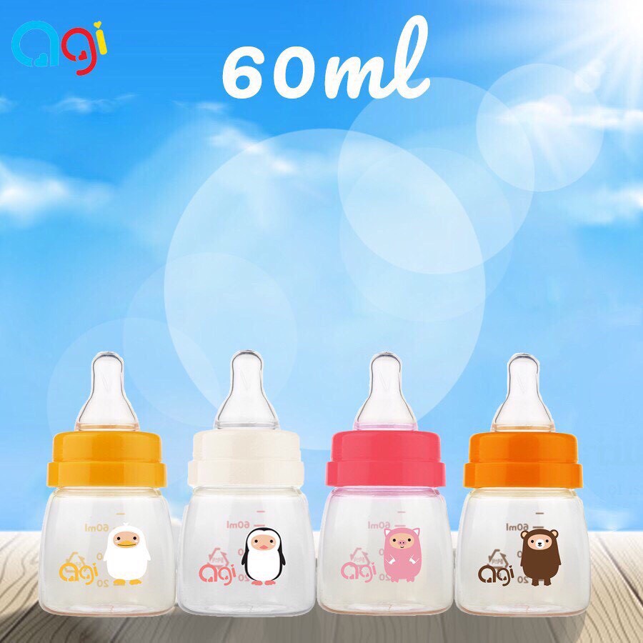 [CHÍNH HÃNG] BÌNH SỮA AGI CỔ HẸP NHỰA PP ( MẪU MỚI) 60ML - 140ML - 250ML