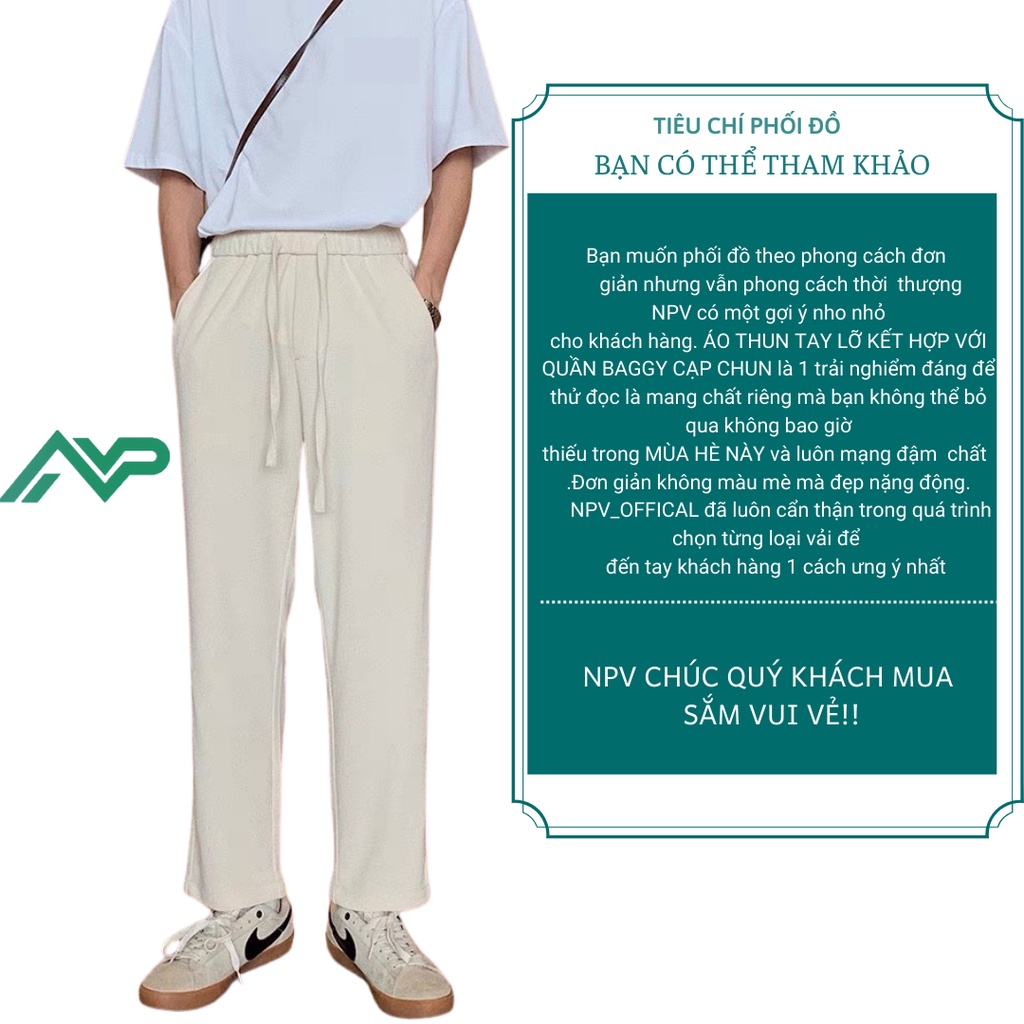 Áo thun Unisex Basic NPV phông trơn nam nữ tay lỡ oversize form rộng