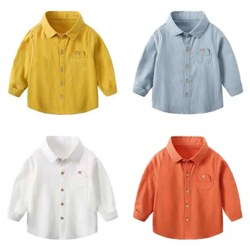 Áo Thun Tay Dài Cài Nút Cho Bé 1-7 Tuổi
