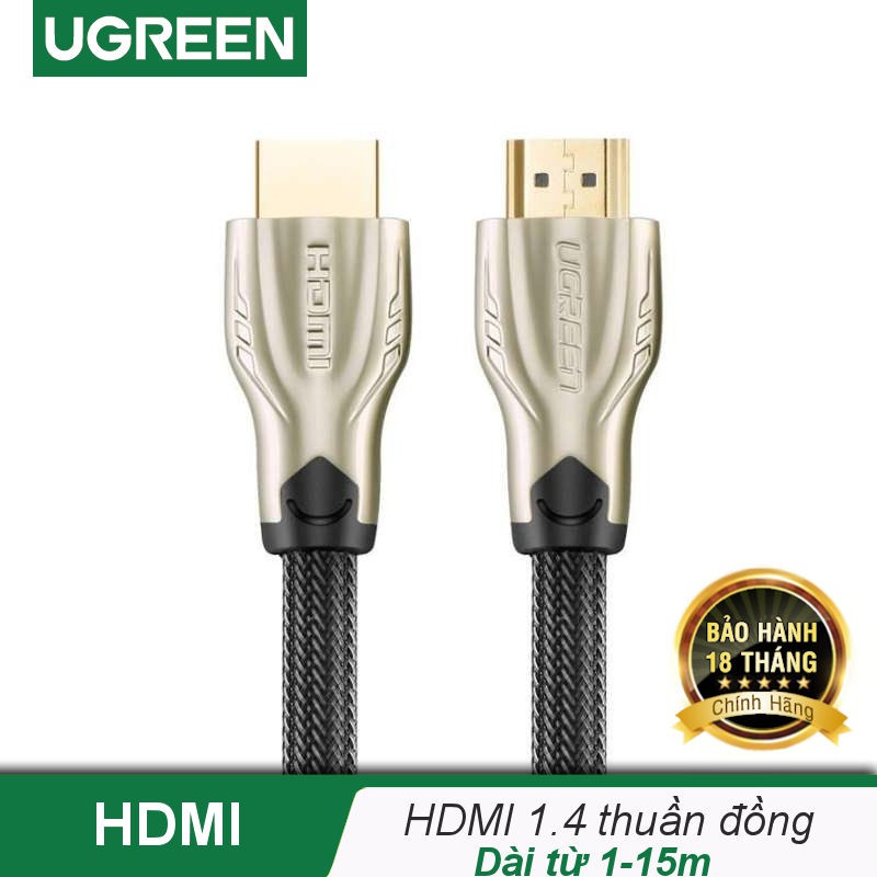 Dây cáp HDMI hỗ trợ độ phân giải cao FullHD 4Kx2K 60Hz, dài từ 1-15m UGREEN HD102 dạng dây dẹt và dây tròn