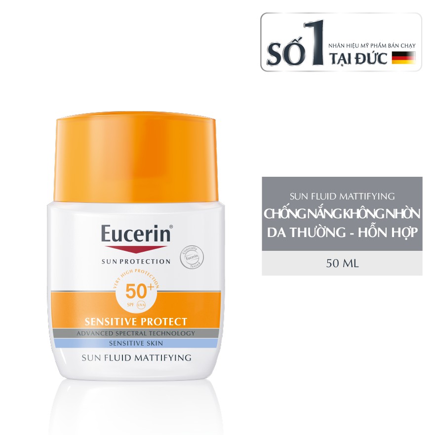 Eucerin Kem chống nắng SPF 50+ dành cho mọi loại da Sun Fluid Mattifying 50ml