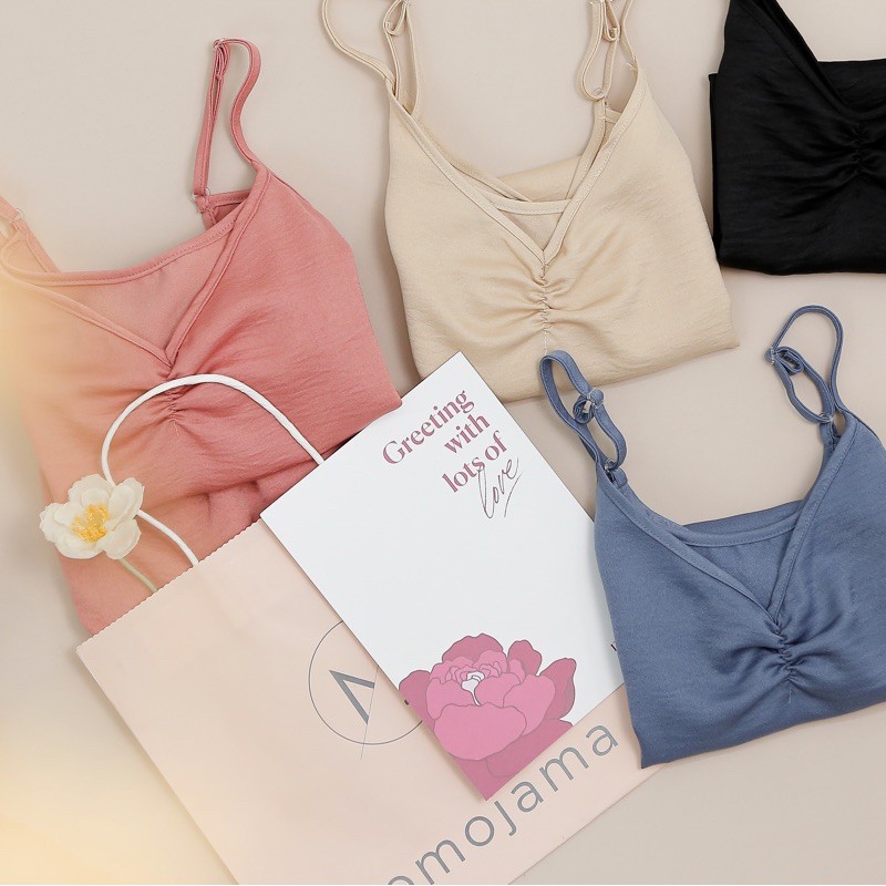 Bộ 2 dây mặc nhà MOMOJAMA chất liệu lụa gân - 6 màu trơn - M2783 | BigBuy360 - bigbuy360.vn