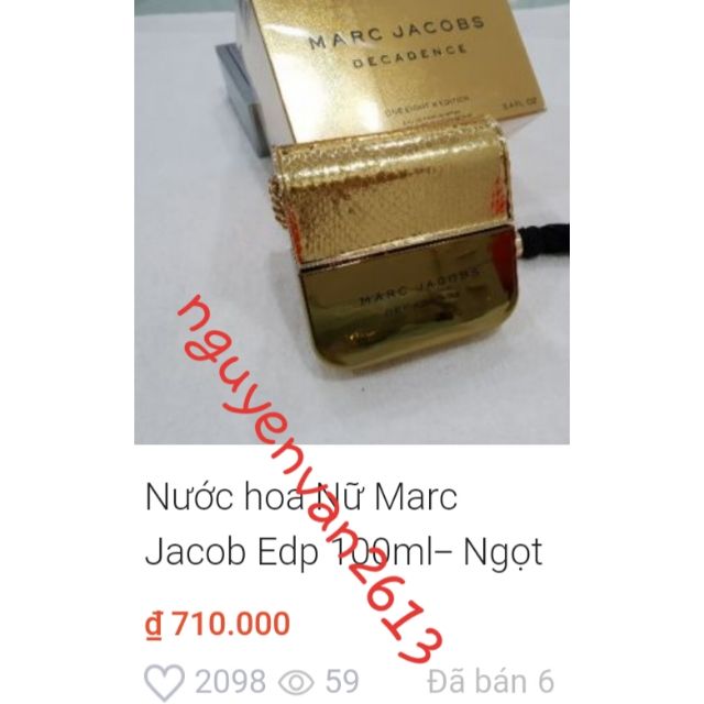 Nước hoa MarcJacobs Vàng 100ml.Auth.TEM MACY'S