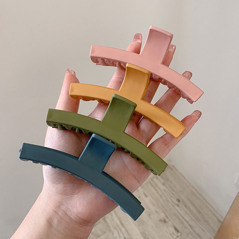 Kẹp tóc nhựa acrylic nhám phong cách Hàn Quốc thời trang cho nữ