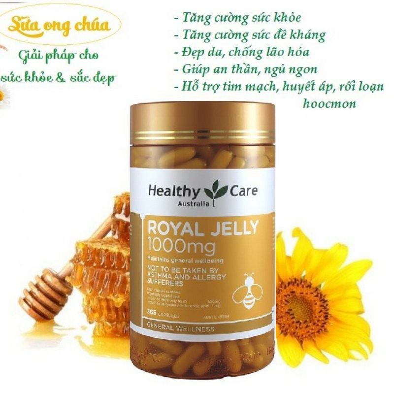 Sữa ong chúa Healthy Care Royal Jelly 1000mg - 365 viên