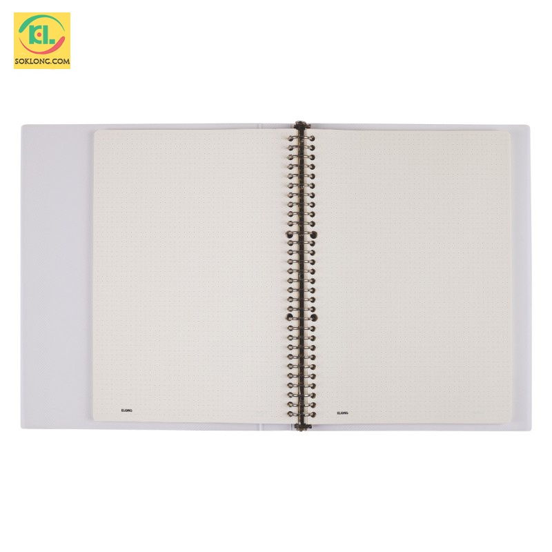 Sổ KLONG còng sắt A4 30 chấu lỗ 80 tờ Dot grid, binder dễ dàng refill giấy MS 541