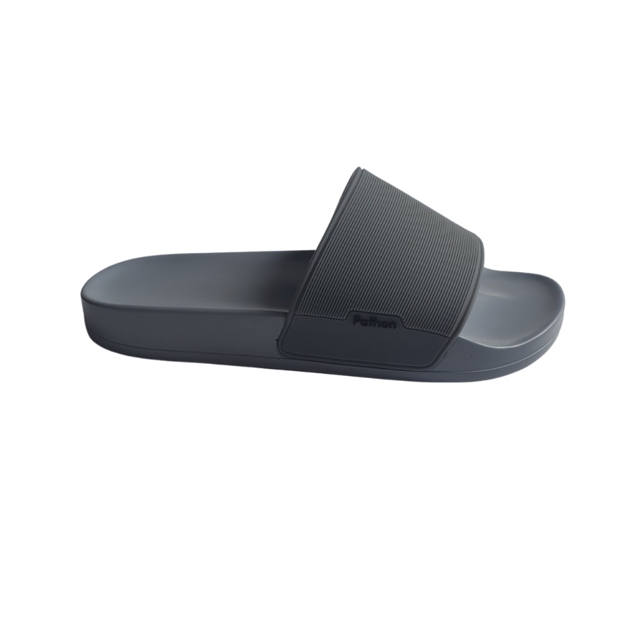Dép nam nữ quai ngang slipper Pathon quai PVC và đế PU xám quai xám Mẫu SD66