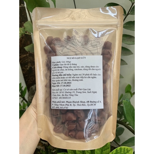 Nui sò gạo lứt (nui gạo lức vỏ sò) gói 300gr ăn kiêng eatclean
