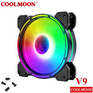 Mua Quạt Tản Nhiệt  Fan Led ARGB Coolmoon V9 - Led Dual Ring (Led tâm + Led viền) - Tặng kèm ốc vít