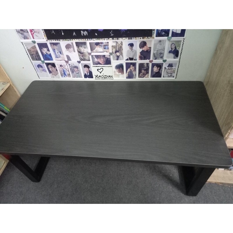 Bàn xếp vân gỗ 50*80*35cm chân sắt gấp ngồi bệt | BigBuy360 - bigbuy360.vn