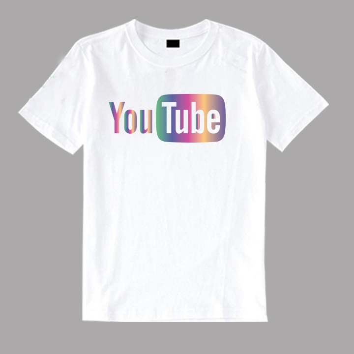 Áo Thun Nam Nữ Youtube Tay Ngắn Phản Quang Vải Thun Cotton Mềm Mịn