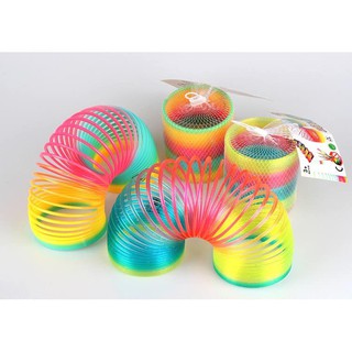 Đồ Chơi Lò Xo Cầu Vồng Nhiều Màu Bằng Nhựa An Toàn Cho Bé (9x9x9cm)