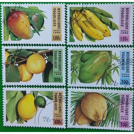 Tem sưu tập Tem CTO Cộng hòa Togo trái cây 1996 ( 6 tem)
