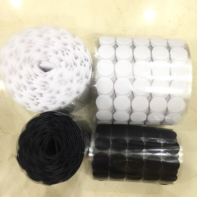 Gai dính tròn màu đen - trắng 10 cặp