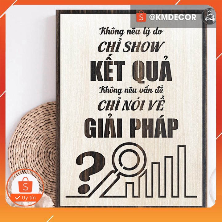 [Quà tặng công sở] Tranh văn phòng treo tường tạo động lực bằng gỗ kích thước  20x27cm - Mẫu "không nên lý do