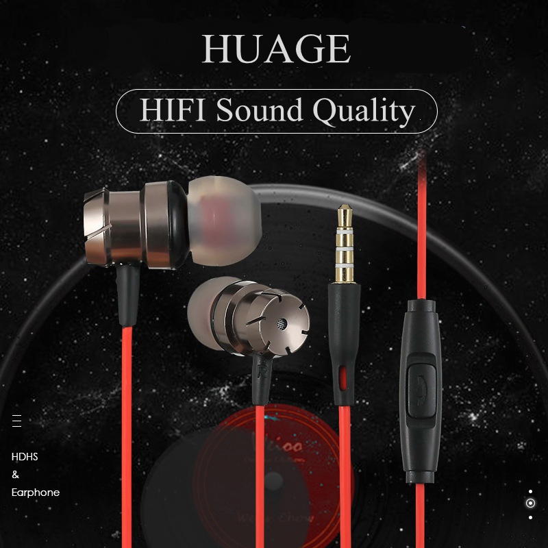 Wired in-ear hifi bass sound gaming headset and noise-canceling mic for phones