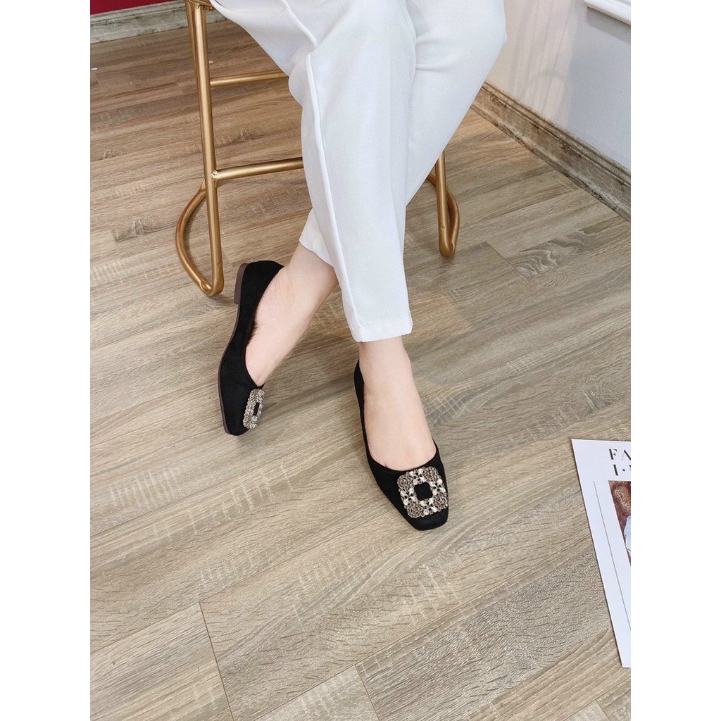 GIÀY BỆT NỈ MŨI VUÔNG NƠ ĐÁ 2 DÁNG | BigBuy360 - bigbuy360.vn