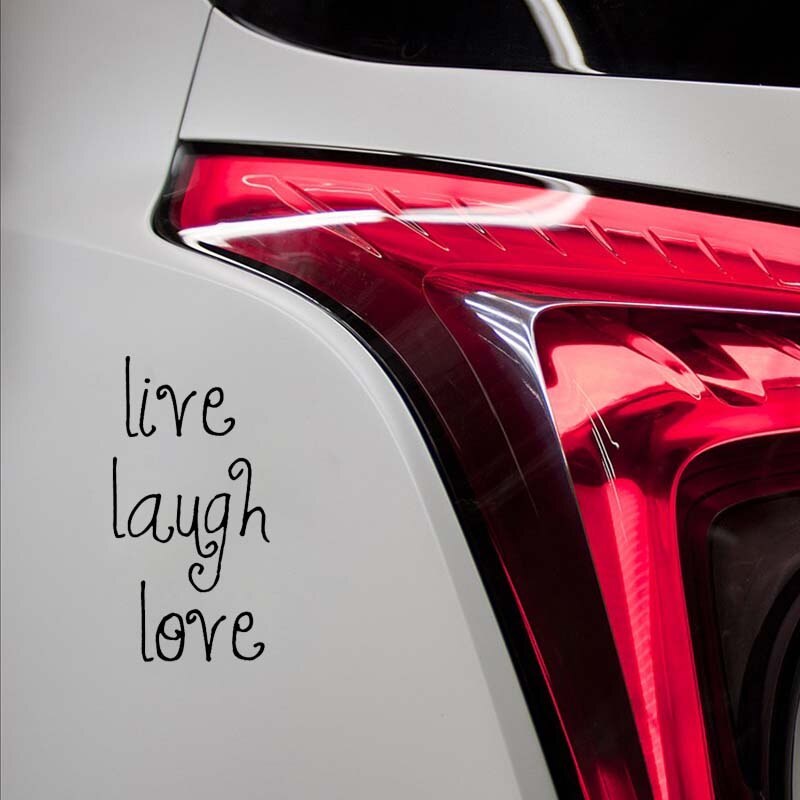 Decal dán trang trí xe hơi họa tiết Live Laugh Love chất liệu Vinyl chống thấm nước kích thước 7.5CM*14.7CM