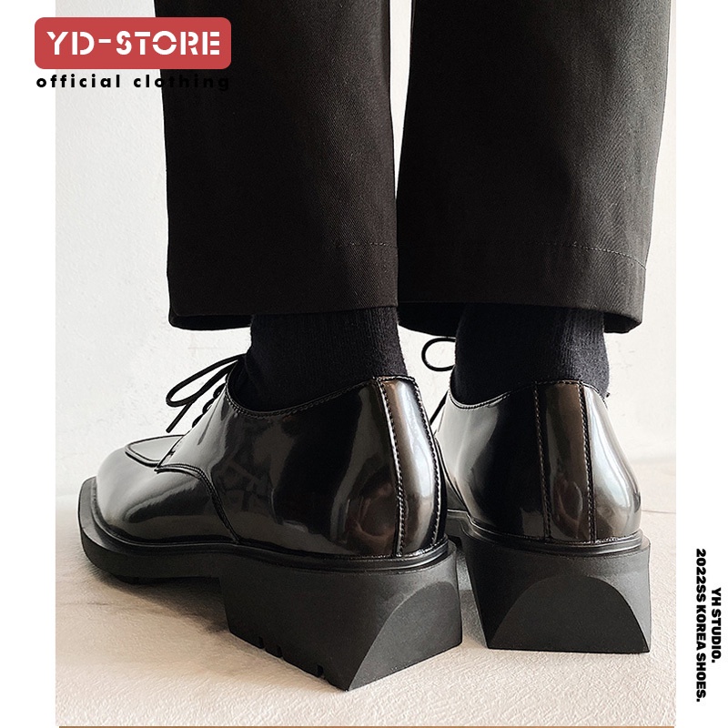 Giày Da Mũi Vuông Phong Cách Anh Quốc Thời Trang Mùa Thu 2023 Cho Nam
