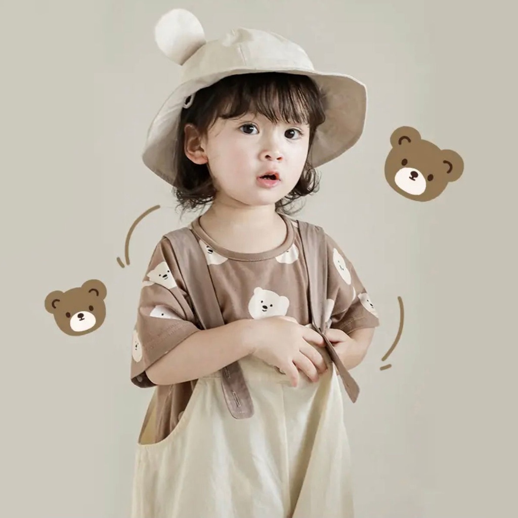 [Babycat] Hàng Có Sẵn Bán Chạy Bộ Áo Liền Quần Dáng Rộng Phong Cách Nhật Bản Hàn Quốc Thời Trang Mùa Hè Kiểu Mới Dành Cho Bé Trai Bé Gái