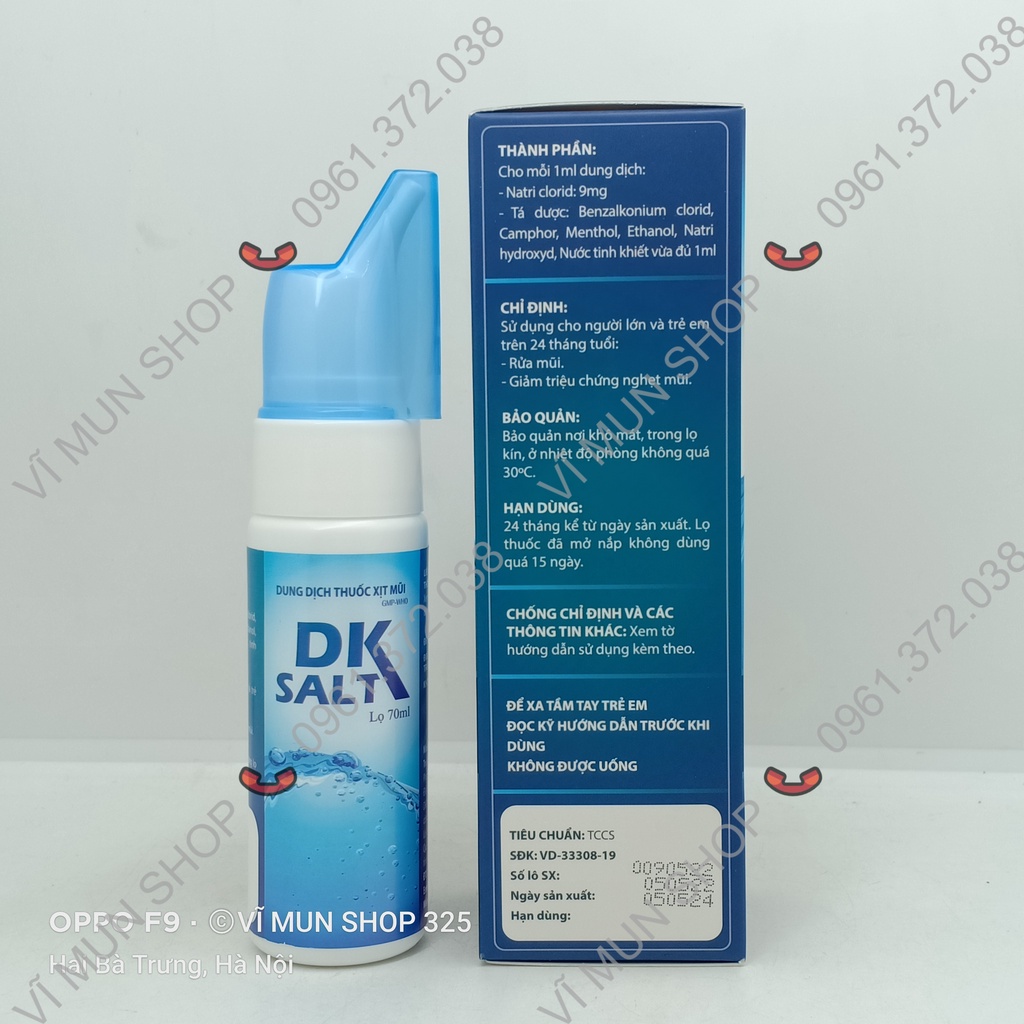 DK Salt dung dịch xịt mũi cho người lớn chai 70ml