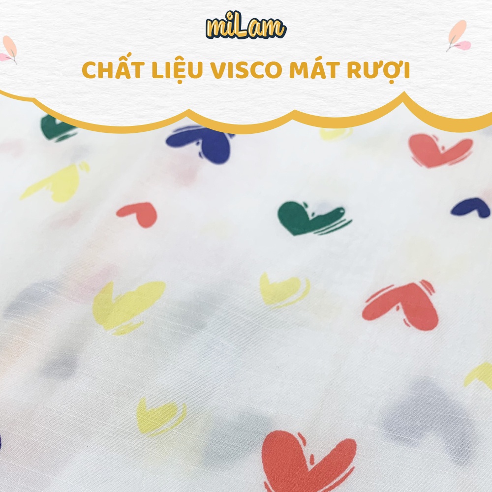 Bộ pyjama quần đùi áo cộc tay miLam hình trái tim xinh xắn cho bé gái