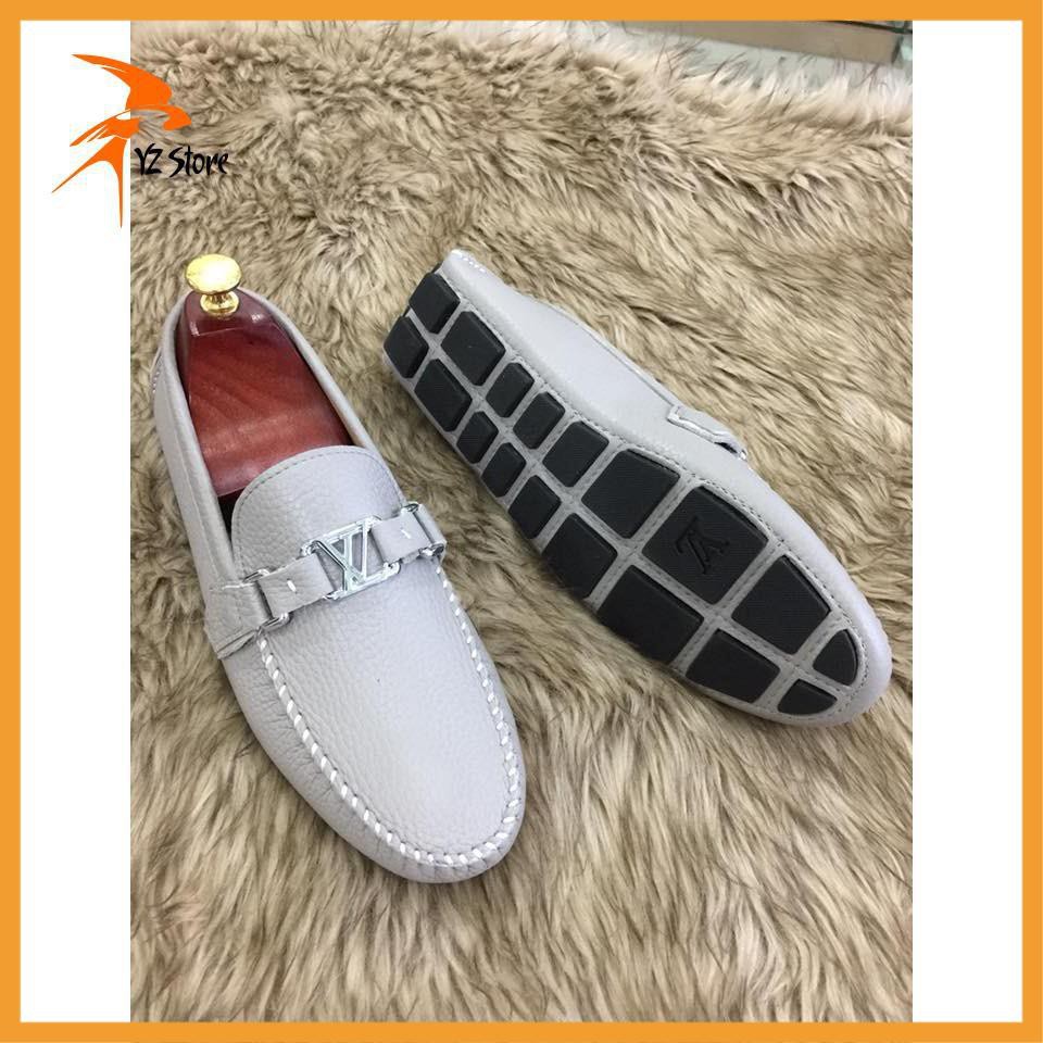 Giày lười xám da bò 100%